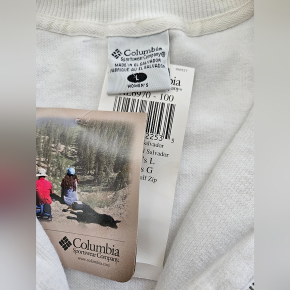 NWT - Cotton Columbia Sportswear Oversize White Half Zip Sweatshirt - L - Picture 6 of 9